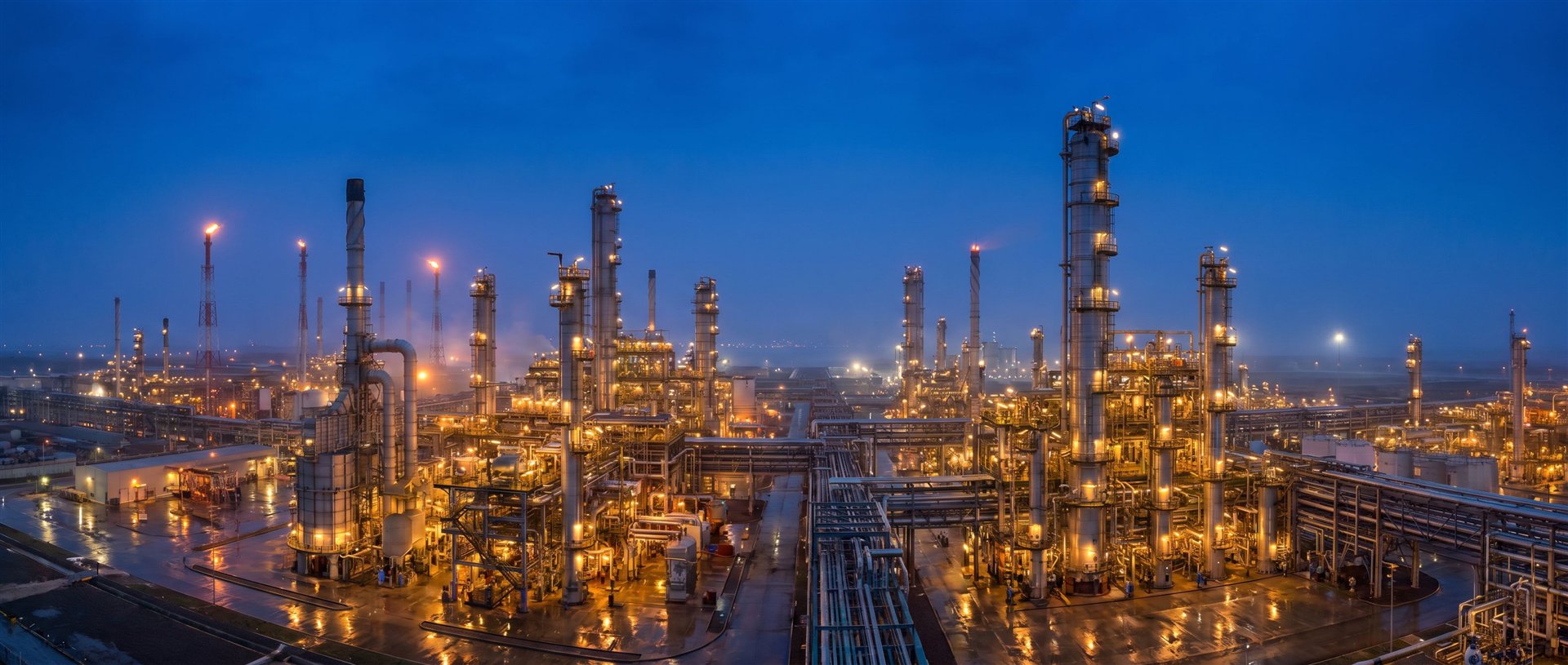 Petrochemical complex at dusk